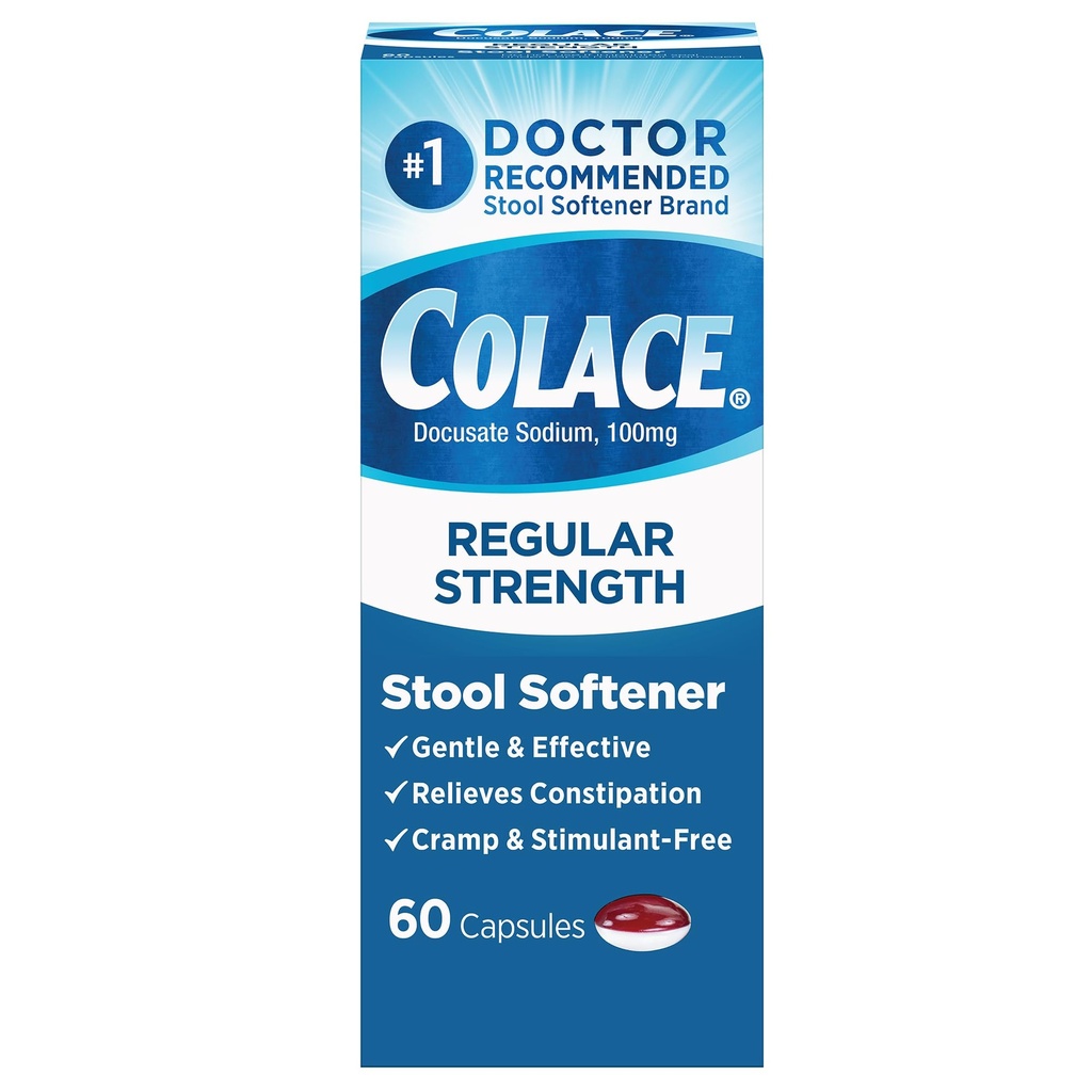Colace 일정한 힘 발판 연화제 100 mg 캡슐 Gentle를 위한 60 조사 Docusate 나트륨 발판 연화제 의존할 수 있는 기복