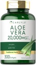 Carlyle Aloe Vera Softgel 캡슐 20,000mg | 300 개 | 알로에 베라 젤 보충 | 비 GMO, 글루텐 무료