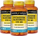 Mason 자연적인 칼륨 Gluconate 595 mg, 300 일 공급, 100개의 정제 (포장 3)