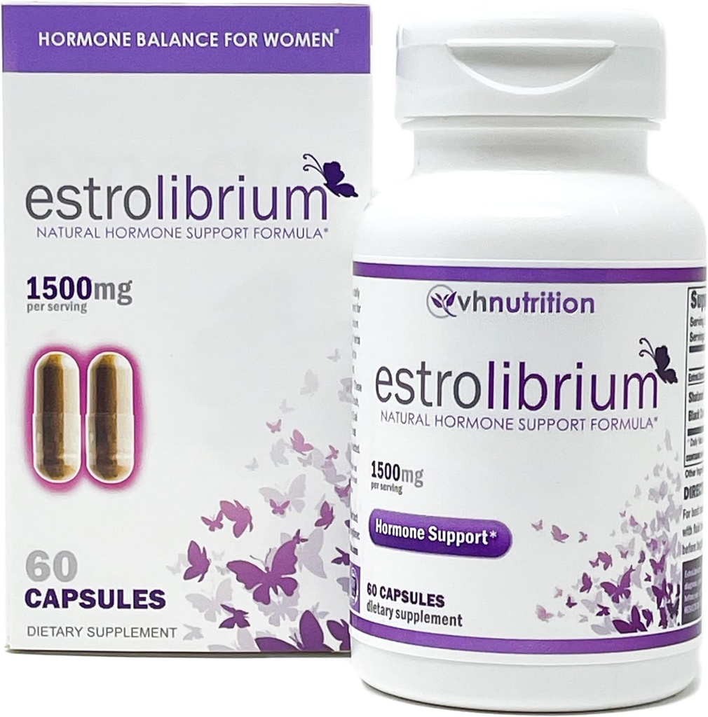 VH Nutrition ESTROLIBRIUM | 여성용 호르몬 밸런스 * | 망포스 지원 보충교재 * | 블랙 코호시, 샤타vari, 차스티 트리 베리 (Vitex), 동콰이 | 삼포스 60 캡슐