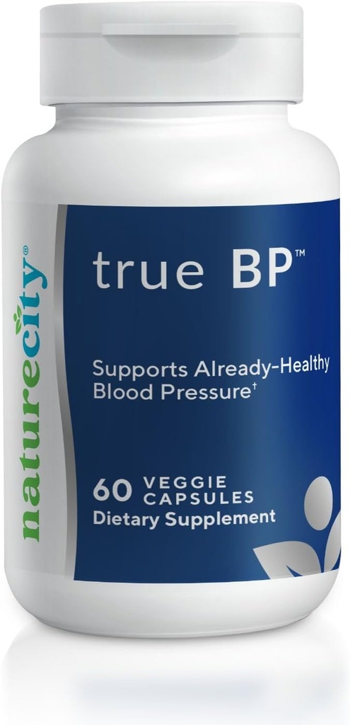 NatureCity True-BP | 심장 건강에 대한 혈액 흐름 지원 보조제 | MegaNatural-BP 80mg 16% Oleuropein (60 Veggie 캡슐) Non-GMO, 글루텐 무료