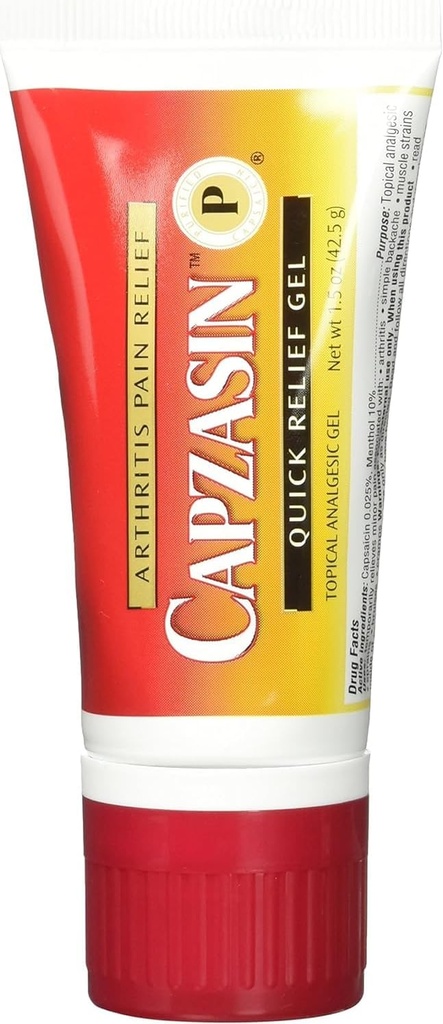 Capzasin 관절염 통증 완화, 빠른 구호 젤, Messs 갯솜 도포구 1.5 oz (42.5 g)