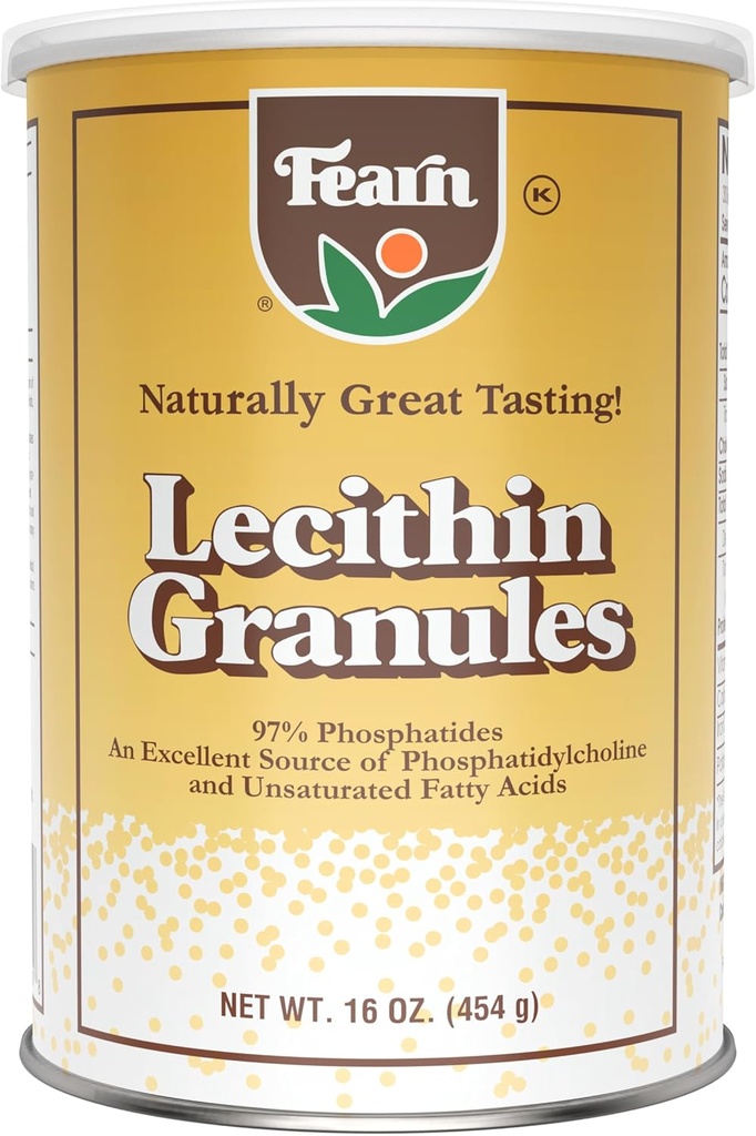 Fearn Natural Foods Soy Lecithin Granules - 건강을위한 필수 영양소가있는 지방 유화제, 케이크, 빵 및 DIY Gummies, 16 Oz의 질감 향상