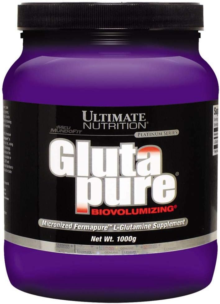 Ultimate Nutrition Glutapure 5000mg Biovolumizing, L 글루타민, 면역 기능, 1000g 분말, 200 서빙을위한 아미노산 분말을 가진 근육 회복 보조 식품