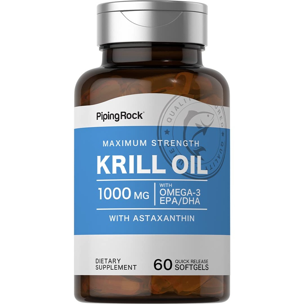 핑 락 크릴 오일 1000 mg 소프트젤 | 60 개 | 오메가 3, EPA, DHA | 비 GMO, 글루텐 프리