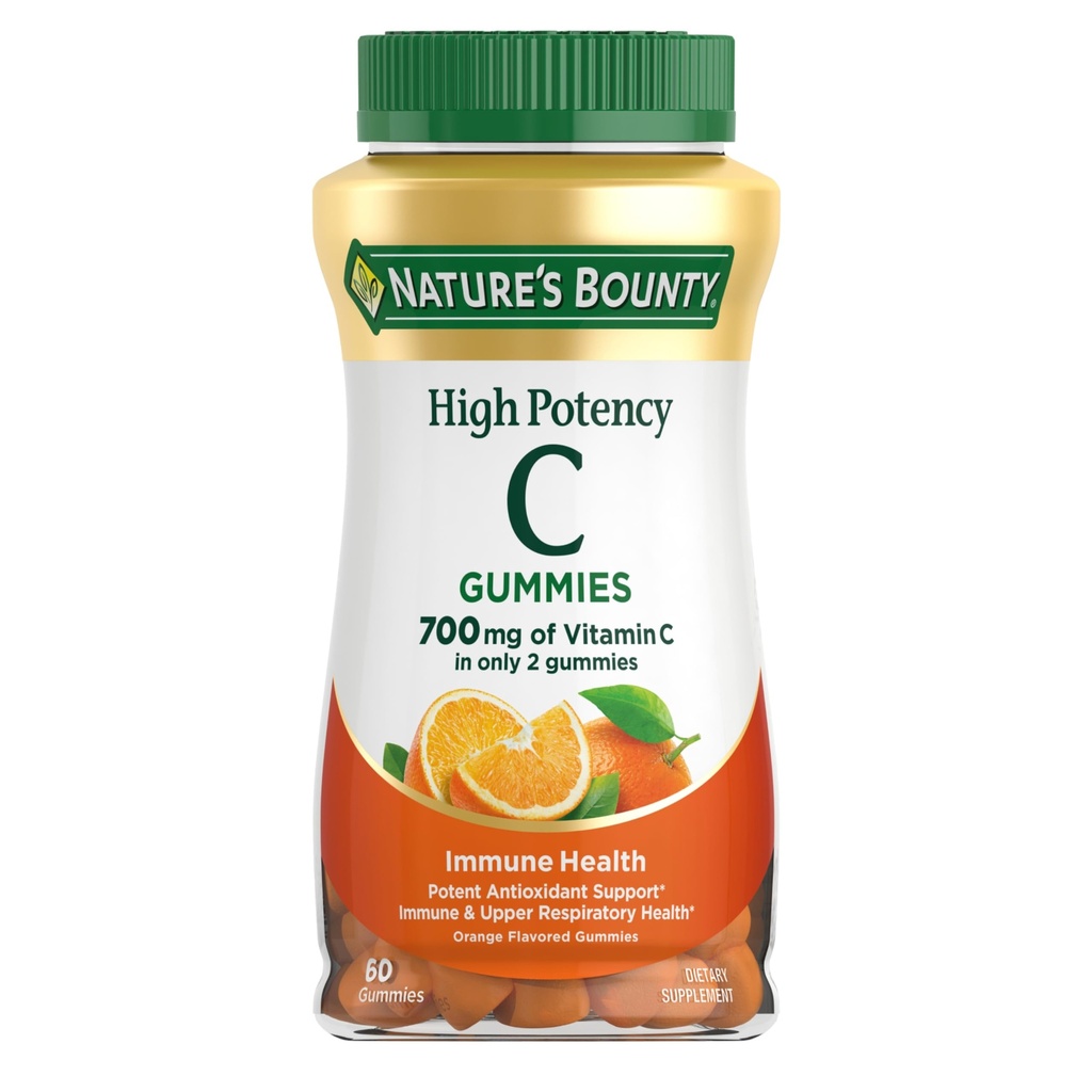 자연의 Bounty 비타민 C Gummies 700mg, 성인, 면역 지원 보충교재, 규정식 보충교재, 오렌지 풍미, 60 Ct를 위한 높은 Potency 비타민 C Chewable Gummies