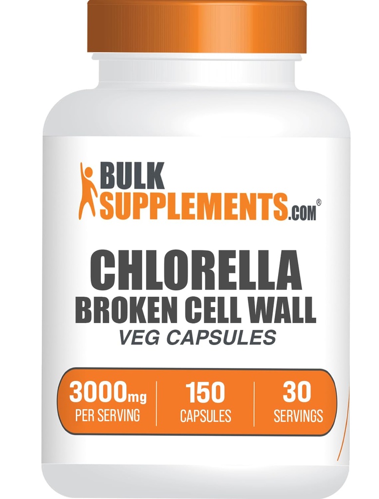 BulkSupplements.com Chlorella 캡슐 - Broken Cell Wall, Chlorella Supplement - Superfood Supplement, Vegan & Gluten 무료, 서빙 당 5 캡슐, 150 카운트 (팩 1)