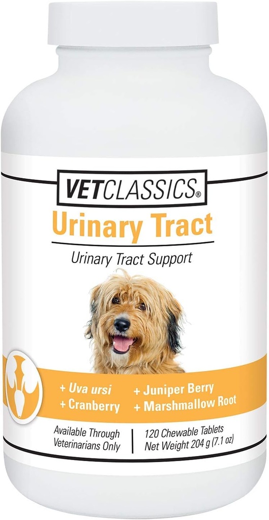 Vet Classics Urinary Tract Dog Supplement- Dogs, Pet Incontinence- Cranberry Dog Supplements- Chewable Tablets 120 Ct에 대한 Urinary Tract 지원.