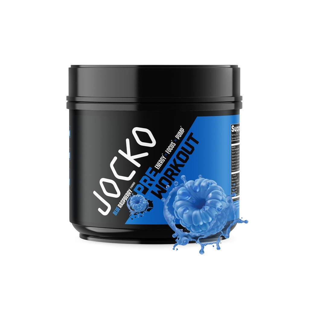 Jocko Fuel Ultimate Pre Workout Powder - 남성 및 여성을위한 사전 운동 에너지 분말 음료 - 근육 펌프, 에너지, 및 복구 200mg 카페인 블루 라즈베리를 지원하는 높은 Stim Sugar-Free Nootropic 혼합