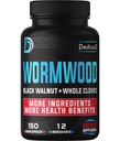Premium Wormwood Extract Capsules - 5 개월 공급 Immune - 12 허브 Black Walnut Leaves, Ginger, Turmeric & More - 150 개