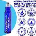 CoolHead Max Roll On, Natural Peppermint Essential Oil Migraine Relief, Headache Support Roller, 3 팩