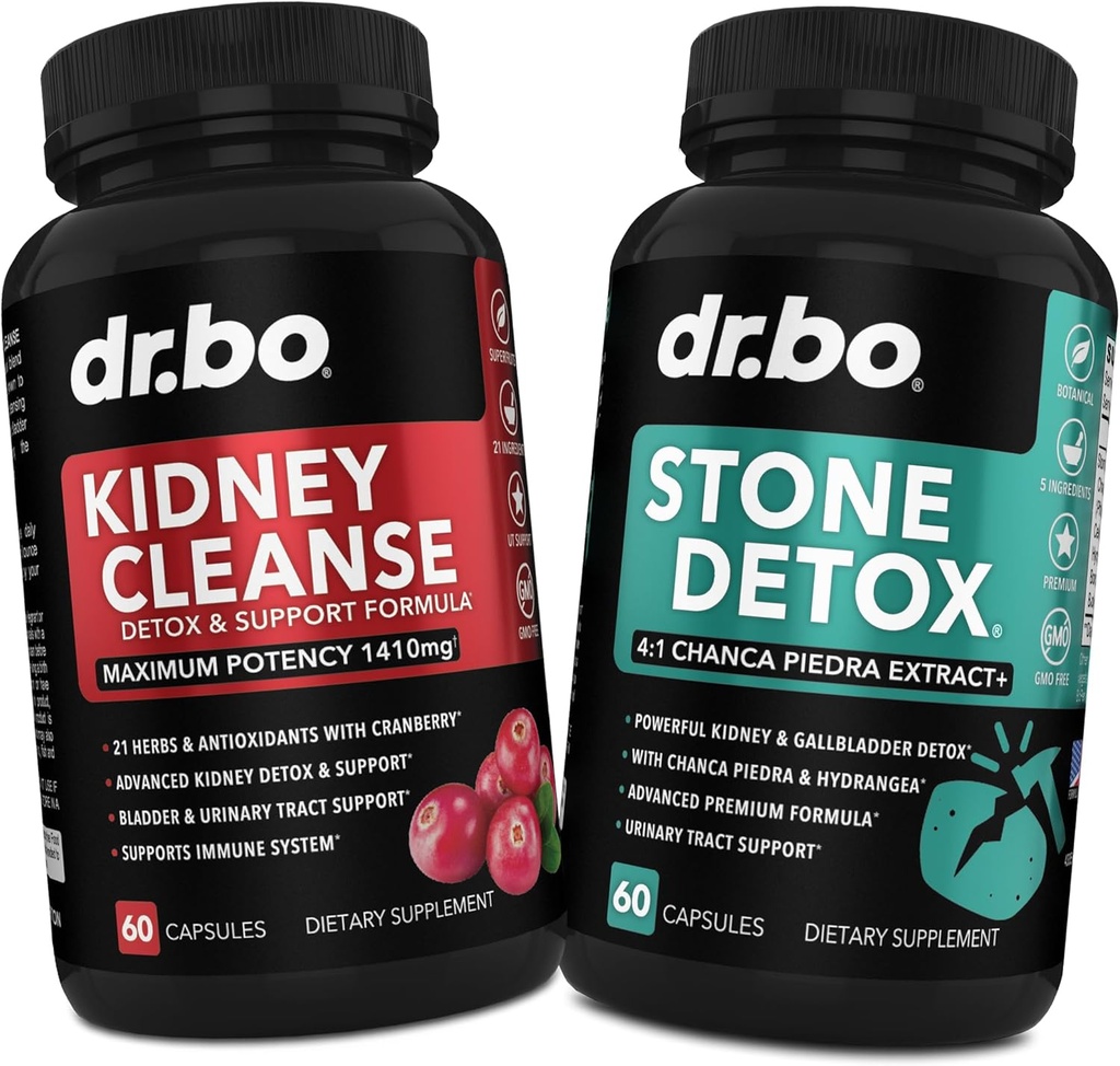 Kidney Cleanse & Stone Detox Support Supplement - 자연적인 Cranberry, Juniper Berries, Buchu, Uva Ursi 추출물, 돌 차단기 Chanca Piedra - 지원 Kidneys Gallbladder, Bladder & Urinary Tract 건강