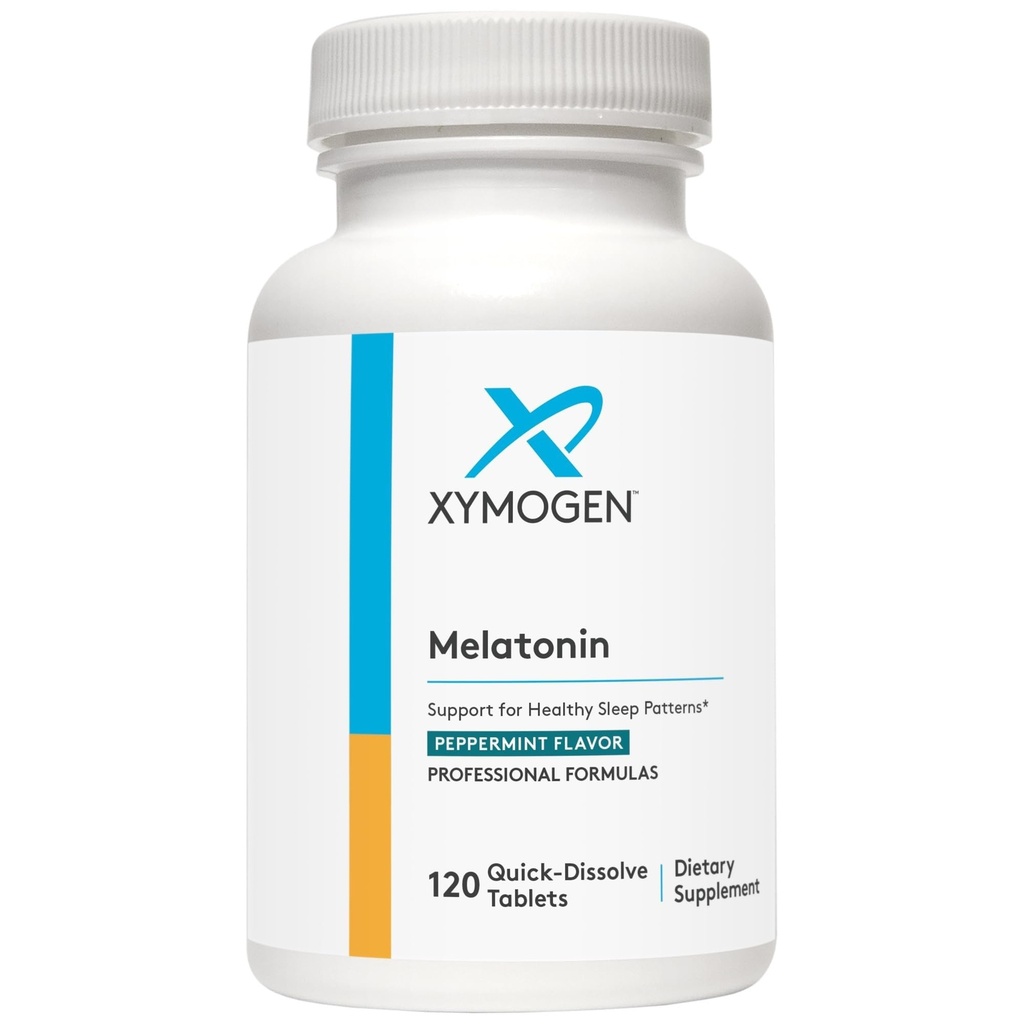 XYMOGEN Melatonin - Peppermint Lozenges - 야간, 산화 방지제 + 면역 지원을위한 3mg Melatonin 보충 (120 빠른 용해 정제)