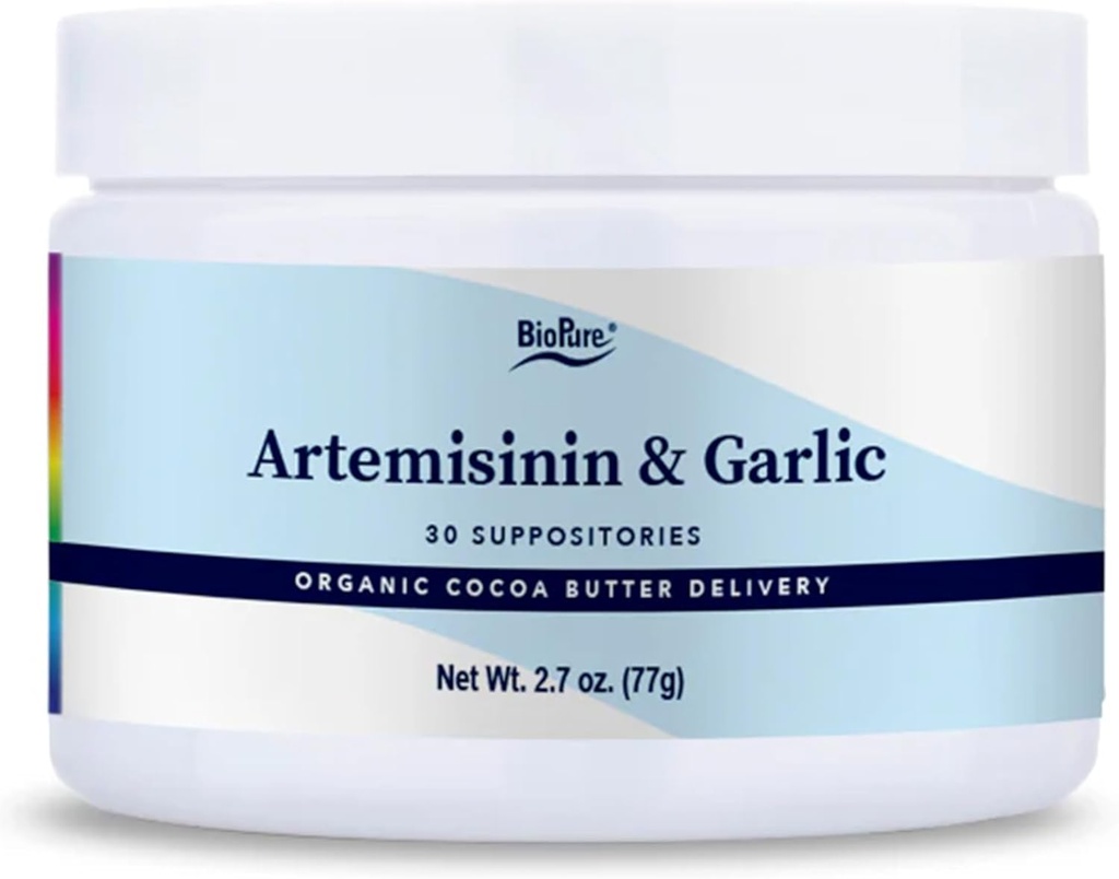 BioPure Artemisinin & Garlic – Artemisinin & Organic Garlic Powder Suppositories Rich in Organosulfur Compounds to Support Broad-Spectrum Microbiome Balance – 30 좌약