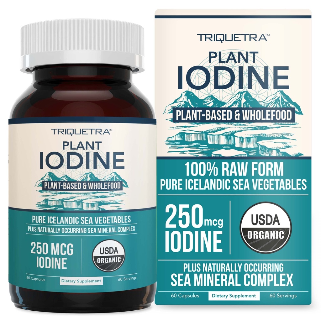 바다 야채 단지, 전체 음식 & 원료에서 유기 이오닌 보충 - Iodine Plus Trace Mineral Complex - 가장 순수한 아이슬란드어 Sealp Ke, 아일랜드어 Moss & Bladderwrack (250 mcg) 포함
