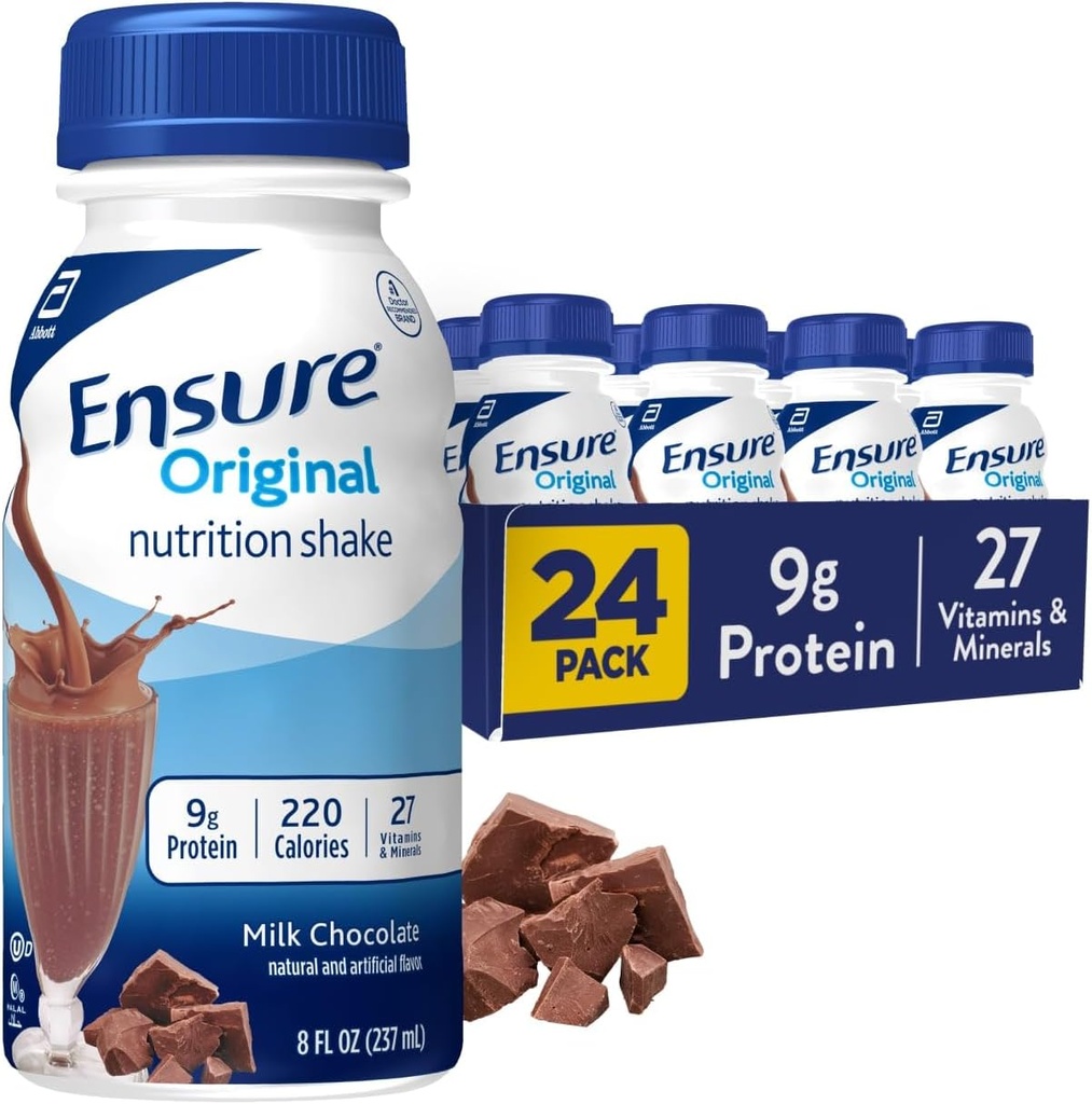 원래 영양 단백질 9 그램, 식사 보충 쉐이크, 밀크 초콜릿, 8 fl oz, 24 카운트 Shake