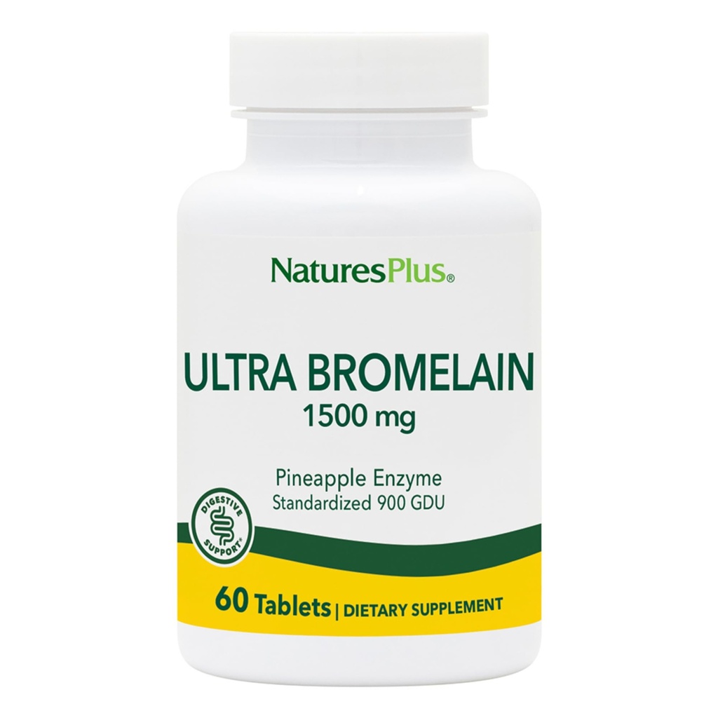 NaturesPlus Ultra Bromelain - 60 정제 - Pineapple Bromelain의 1500 mg - 공동 지원 및 다이제스트 건강 촉진 - 60 서빙