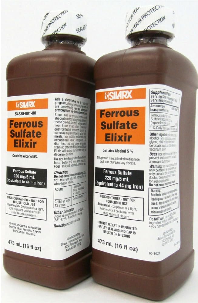 황산염 Elixir 220mg/5mL 16oz 병 - 4 팩