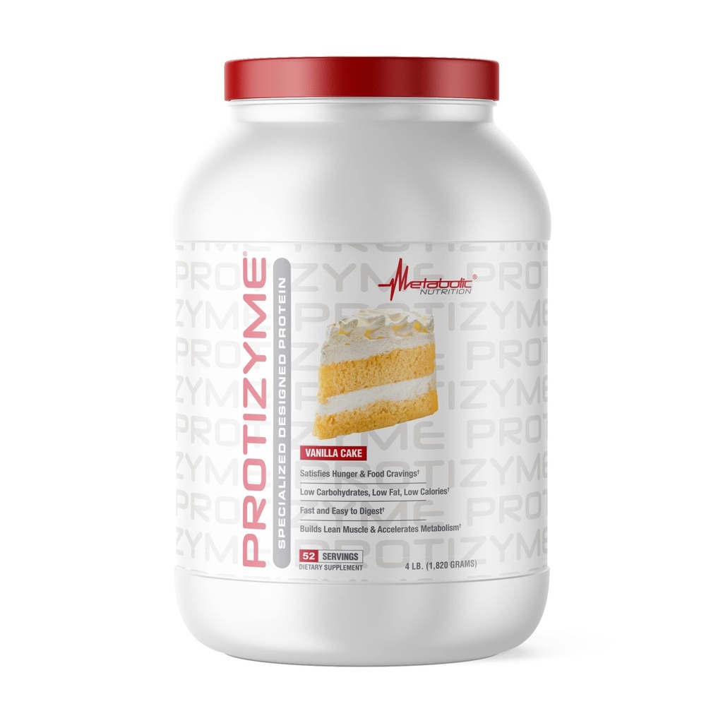 대사 영양, Protizyme, 100 % Whey Protein Powder, 고단백, 저탄소, 저지방 Whey Protein, 소화 효소, 24 필수 비타민 및 미네랄, 4 파운드 (52 ser)