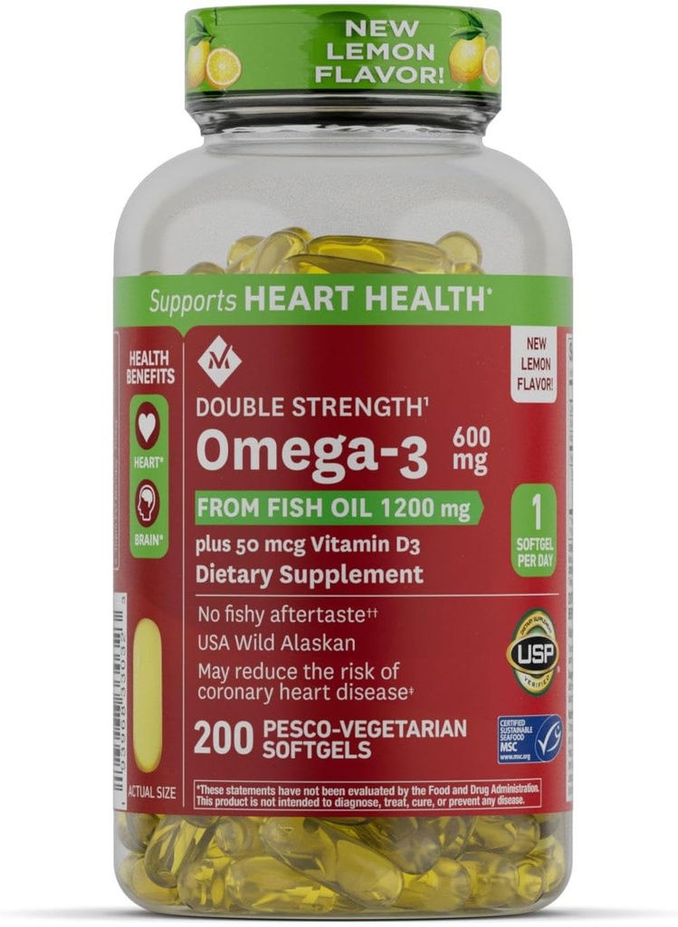 50 mcg 비타민 D3 (200 조사)를 가진 물고기 기름에서 일원 표 600mg Omega-3