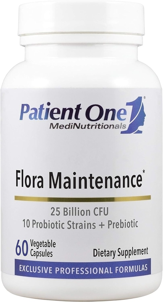 환자 원 플로라 유지 보수 | 원조 균형 잡힌 Intestinal Flora에 Probiotic 보충 * 25 억 CFU, 10 Probiotic Strains, Prebiotic | 60 캡슐
