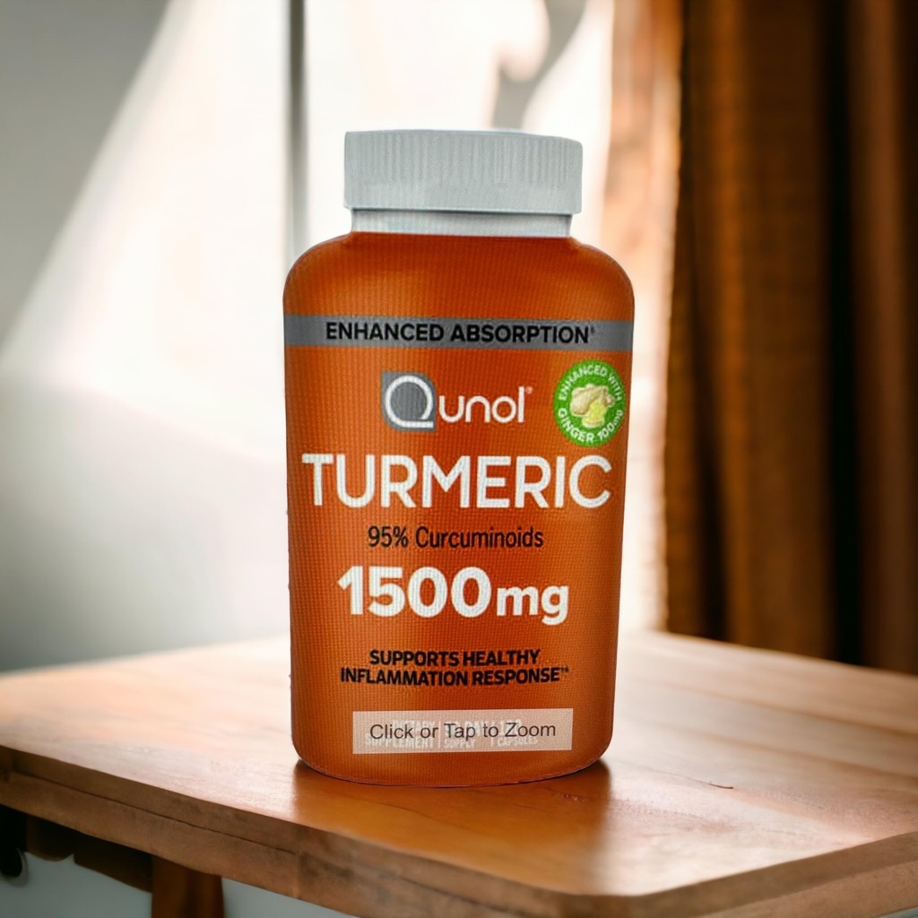 까만 고추 및 생강, 95% Curcuminoids, 강화한 흡수를 가진 Qunol 1500mg 심황 추출물, 건강한 염증 응답, 180 채식주의자 캡슐을 가진 심황 Curcumin