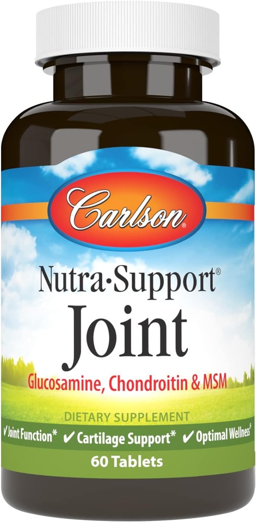 Carlson - Nutra 지원 합동, Glucosamine Chondroitin & MSM의 합동 기능, 연골 지원 & 최선 웰니스, 60 정제