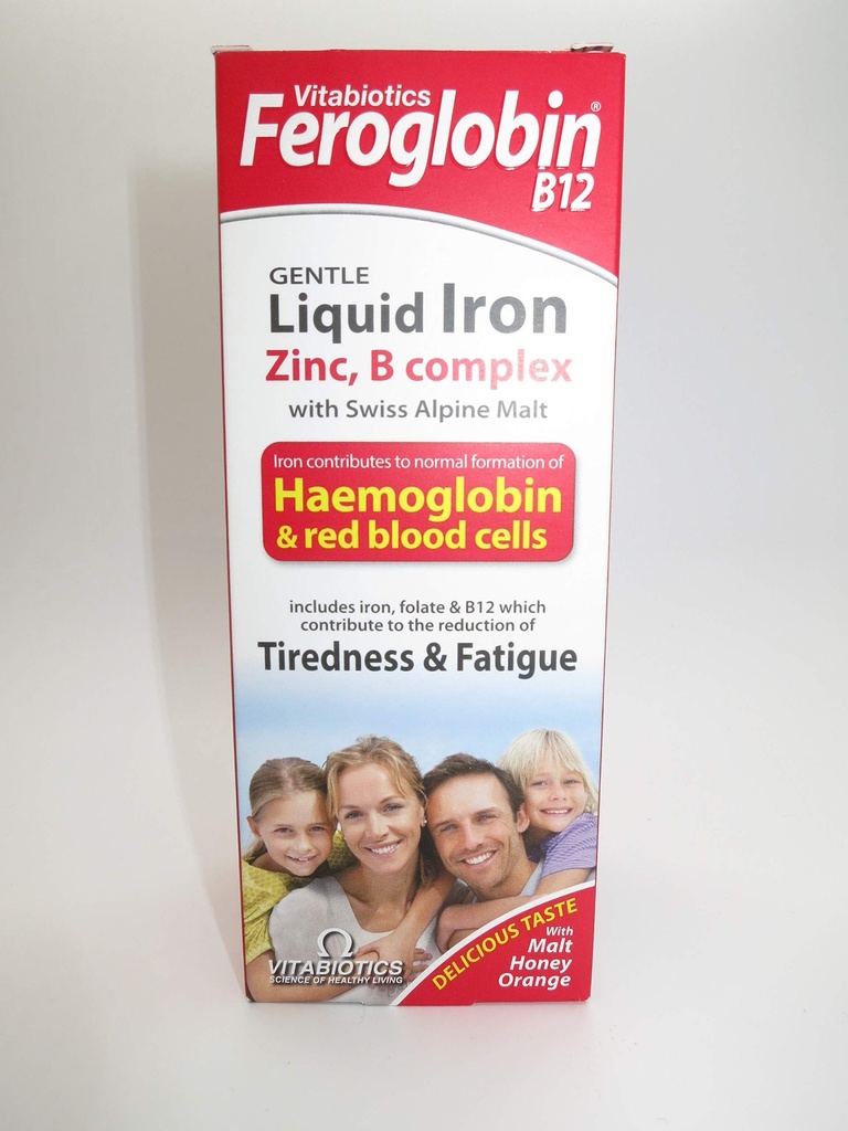 Feroglobin Vitabiotics -B12 철 보충 액체 200Ml Feroglobin