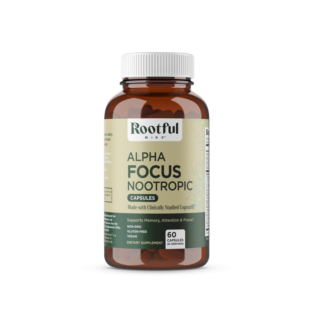 알파 포커스 Nootropic - 메모리와 초점 뇌 부스터 보충, Citicoline, GPC, L-Tyrosine, Bacopa Monnieri, DMAE, Gingko Biloba, Lion's Mane, Niacinamide - 60 캡슐