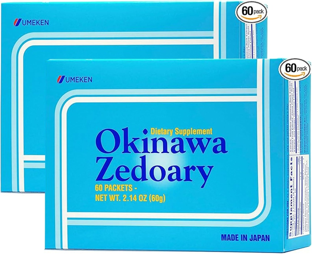 Umeken Okinawa Zedoary Purple and White Turmeric with Fermented Cabbage Extract, 여성 및 남성을위한 Gut Health Supplements, Zedoary Root, Turmeric Supplement, 60 카운트, 2 팩