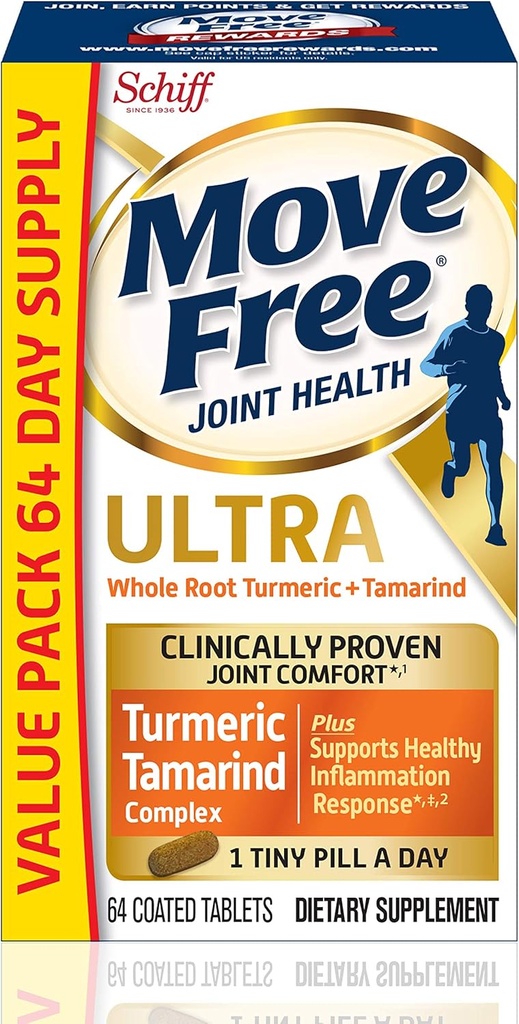 무료 Ultra Turmeric Curcumin 및 Tamarind Joint Support Supplement 이동 - 건강한 염증 및 임상으로 입증 된 관절 안락을 1 Tiny Pill, 64 정제 (64 인분) *