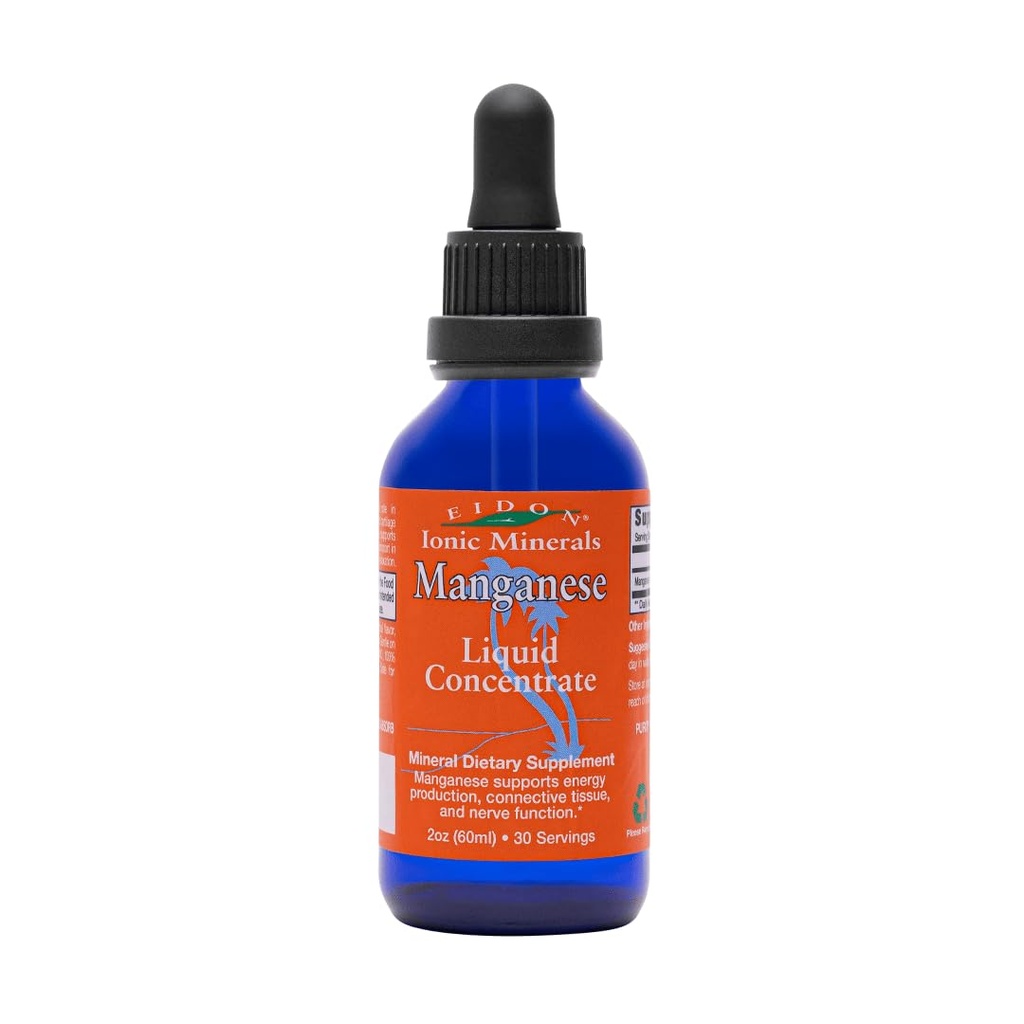 Eidon Ionic Minerals 액체 망간 - 망간 염화물은 물, 지원 뼈 및 연골 건강, 에너지 및 힘, Proper Digestive Tract 기능, 2개 oz를 위한 보충물, 무기물 하락 보충물, 무기물 하락