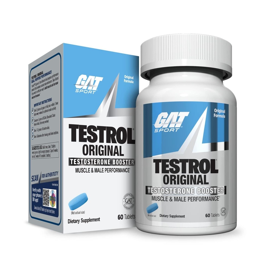 GAT Sport Testrol Original Test Booster | 남성용 성능, 활력, Tribulus, 아연, 마그네슘 | 60 캡슐