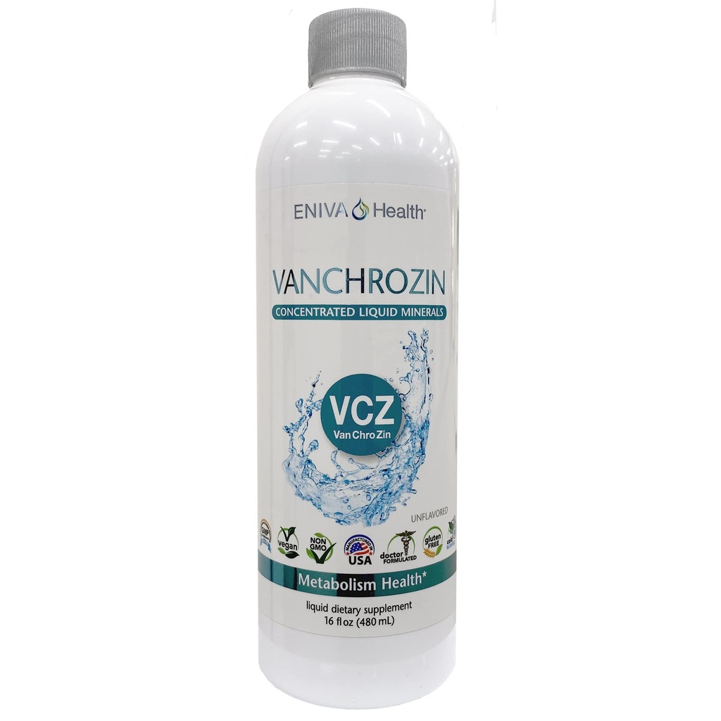 Eniva 건강 VANCHROZIN 액체 Ionic 무기물 보충교재, 바나듐, 크롬 & 아연, Diabetic 친절한, 16 Fl Oz, 96의 서빙