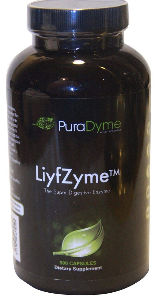PuraDyme LiyfZyme 식물 기반 소화 및 다이어트 보충 - 500 Veggie 캡슐. 루 코로나에 의해