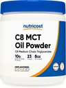 Nutricost C8 MCT 기름 분말 23 서빙 (8oz) - 95% C8 MCT 기름 분말