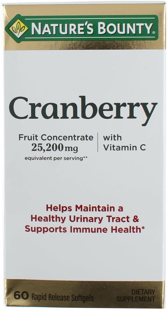 Nature's Bounty Cranberry 다이어트 보충 60 소프트 젤