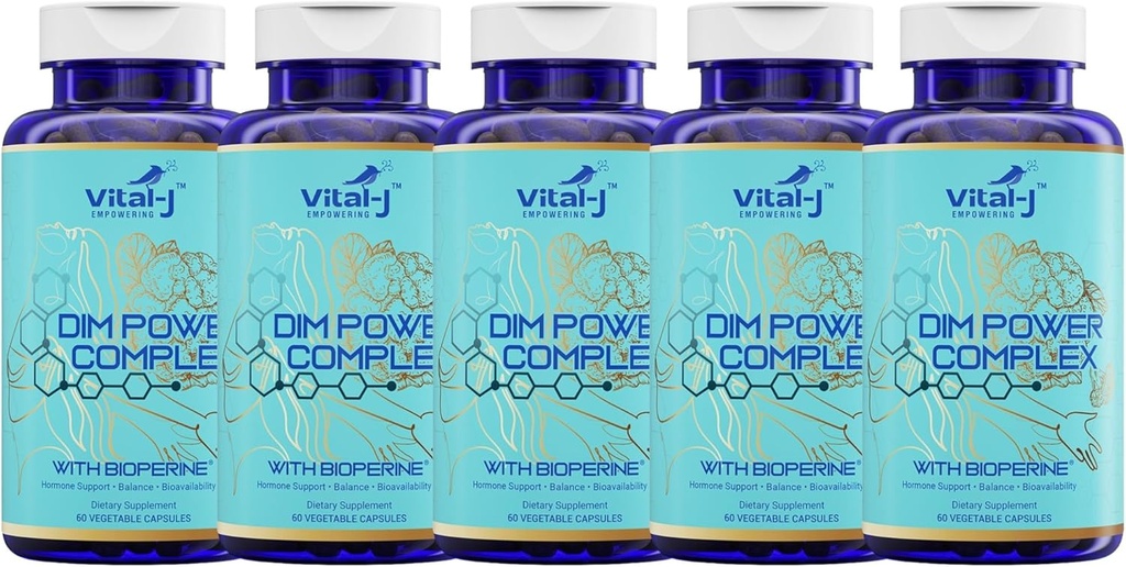 4-in-1 DIM Potent Complex 300mg - 에스트로겐 균형과 대사, 에너지 및 폐경 지원 Bioperine (x4), 칼슘 및 브로콜리 추출물 - 여성과 남성 150 서빙