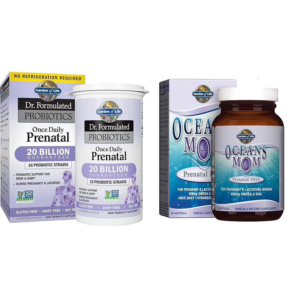 생명의 정원 - Dr. Formulated Probiotics 한 번 매일 Prenatal & Oceans 엄마 Prenatal Fish Oil DHA, Omega 3 Fish Oil Supplement