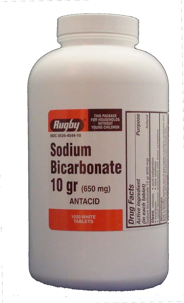 루비 소듐 BICARB 10GR TAB 소듐 BICARBONATE-650 MG 백색 1000 TABLETS UPC 305361047108