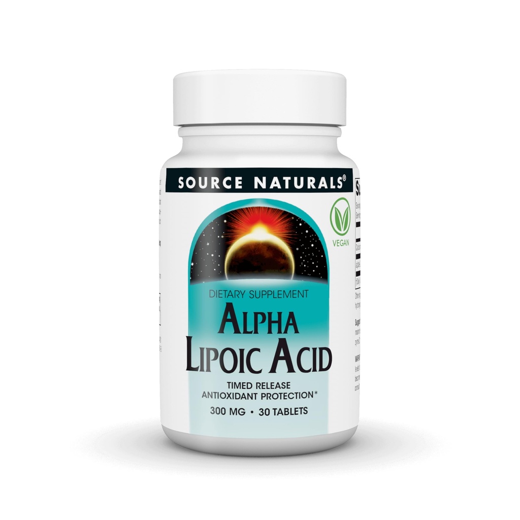Source Naturals Alpha Lipoic Acid - 건강한 설탕 대사, Liver Function & Energy Generation*, 300mg - 30 시간 릴리스 정제 지원