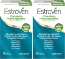 Estroven Complete + Ashwagandha Multi-Symptom Menopause 여성용 보충교재 - 임상적으로 입증된 성분은 폐경기 기복 & 밤 땀 + 뜨거운 섬광 기복을 제공합니다* - 4 달 공급 (포장 2)