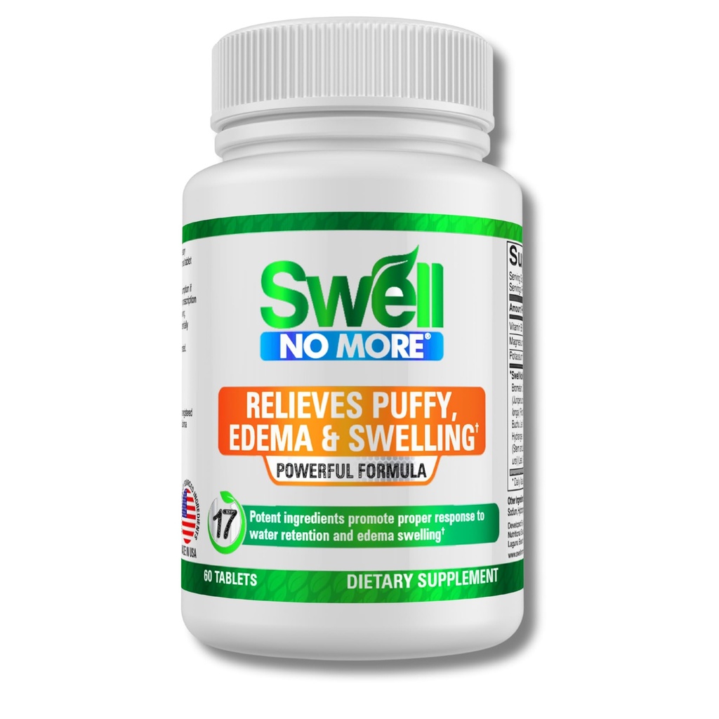 SwellNoMore 자연적인 보충교재는 물 보유, 부유물, 부유물 눈, Swollen 발, Swollen 다리, Swollen 발목을 감소시키고 & Edema & Swelling의 다른 유형은, 빠르고 & 자연적으로 -1 병 (1 달 공급)를