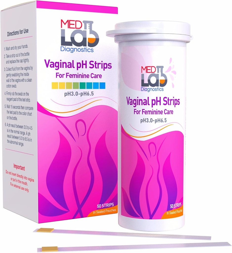 여성을 위한 질 PH 시험 지구 (50의 cnt). BV Bacterial Vaginosis 및 효모 감염 시험 지구. 질 건강, 산성도 및 알칼리성을 위한 Feminine PH 시험. 밀봉된 주머니에 있는 지구