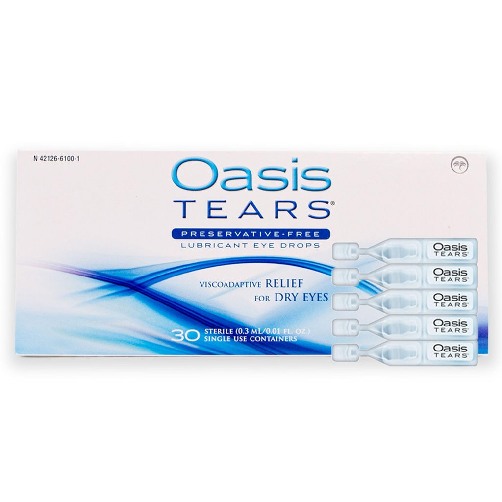OT6100 - Oasis TEARS® 저수지 자유로운 윤활유 눈은 건조한 눈을 위한 안전합니다 | 30의 단 하나 사용 콘테이너 | 0.01 FL OZ (0.3 mL)