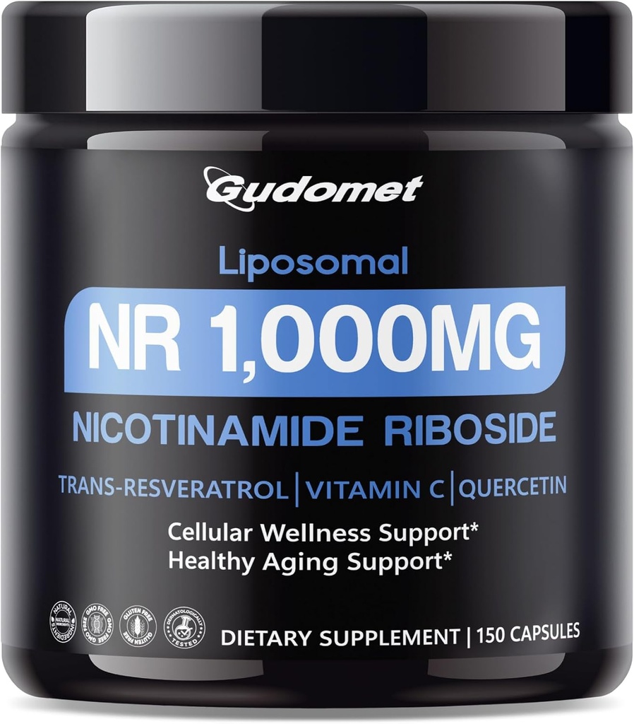 Trans-Resveratrol, 비타민 C & Quercetin과 Liposomal NR (Nicotinamide Riboside) - 셀룰러 웰빙 및 건강한 노화 -150 캡슐을 지원 - 미국