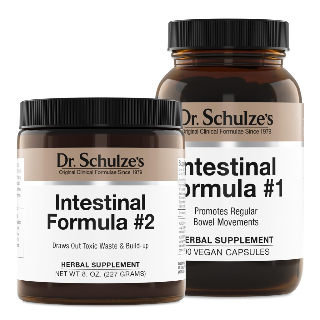 Schulze의 Intestinal 공식 #2 (8 온스) 및 Intestinal 공식 #1 캡슐 (90 캡슐) - 유기 초본 보충 교재