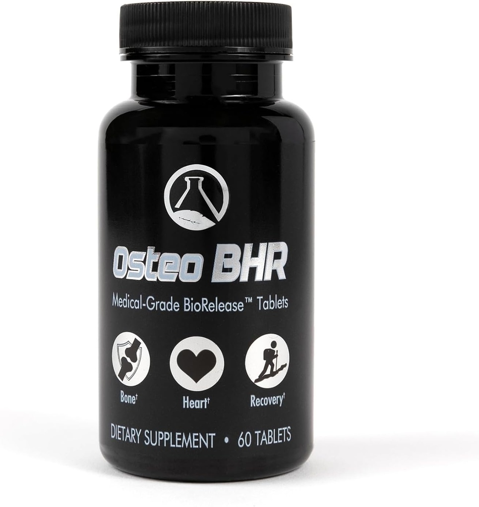 Osteo BHR - 60 Ct 뼈 수리 보충교재 w Ipriflavone, 칼슘, 마그네슘, 보론, 비타민 K2 & Bone 건강 & 회복을 위한 D3. 건강한 심장 & 동맥을 위한 최선 칼슘 이용.
