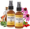 Mickelberry Gardens Honey Propolis Throat Spray - Soothing Sore Throat Relief & Propolis Immune Support for Adults & Kids - 허브 및 꿀 포뮬러 (2 온스, 2 팩)