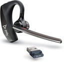 폴리 Voyager 5200 UC 무선 헤드셋 및 충전 케이스 (Plantronics) - 단일-Ear 헤드셋 w/Noise-Canceling Mic - Bluetooth를 통해 Mobile/Mac/PC 연결 - Works w/Teams, Zoom